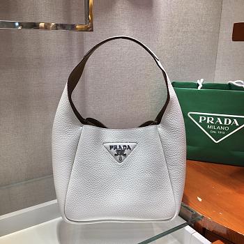Prada Leather White Handbag - 1BC127 - 23x21x13cm