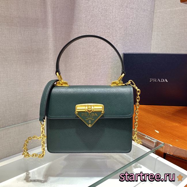 PRADA | Green Saffiano Symbole Bag - 1BN021 - 20 × 15 × 5 cm - 1