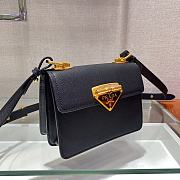 Prada Saffiano Leather Black Symbole Bag - 1BD270 - 20x14x7cm - 3