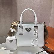 Prada Galleria Saffiano White Leather Mini Bag - 1BA296 -23x16.5x10cm - 3