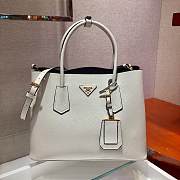 Prada Medium Saffiano White Leather Double Bag - 1BG775 - 33x24.5x14cm - 1