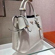 Prada Medium Saffiano White Leather Double Bag - 1BG775 - 33x24.5x14cm - 5