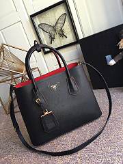 Prada Medium Saffiano Black Leather Double Bag - 1BG775 - 33x24.5x14cm - 2