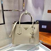 Prada Medium Saffiano Pumice Stone Leather Double Bag - 1BG775 - 33x24.5x14cm - 1