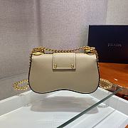 Prada Saffiano Beige Leather Sidonie Bag -  1BD219 - 21.5x12x6.5cm - 5