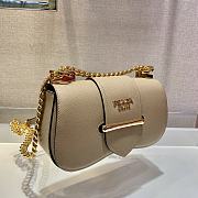 Prada Saffiano Beige Leather Sidonie Bag -  1BD219 - 21.5x12x6.5cm - 6