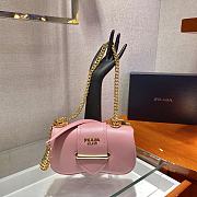 Prada Saffiano Pink Leather Sidonie Bag -  1BD219 - 21.5x12x6.5cm - 1