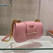 Prada Saffiano Pink Leather Sidonie Bag -  1BD219 - 21.5x12x6.5cm - 3