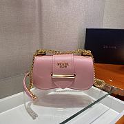 Prada Saffiano Pink Leather Sidonie Bag -  1BD219 - 21.5x12x6.5cm - 4