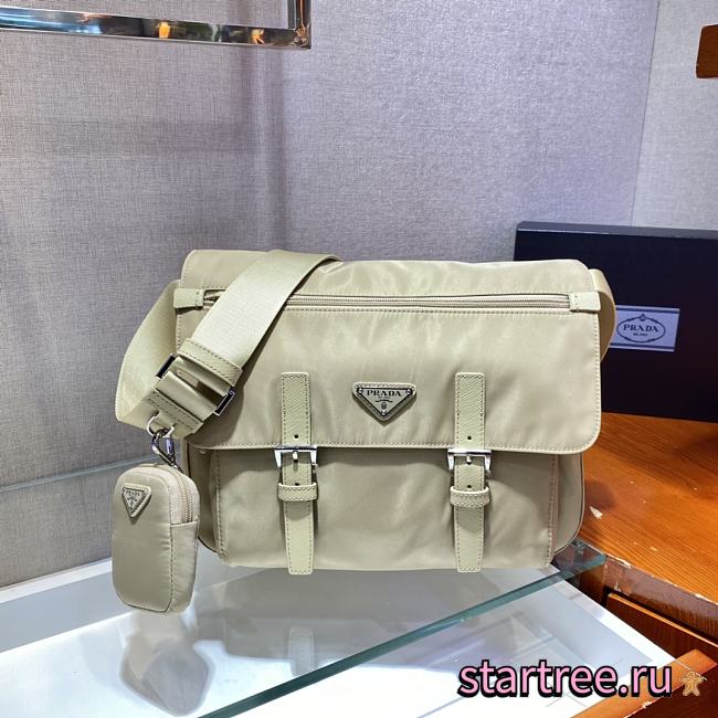 Prada Re-Nylon Shoulder Beige Bag -  1BD953 - 30x25x12cm - 1