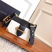 Prada Leather Cahier White/Black Bag - 1BD045 - 19x14x9cm - 2