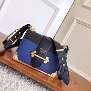 Prada Leather Cahier Dark Blue Bag - 1BD045 - 19x14x9cm - 3
