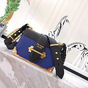 Prada Leather Cahier Dark Blue Bag - 1BD045 - 19x14x9cm - 2