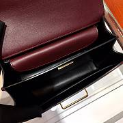 Prada Leather Cahier Rad Wine/ Black Bag - 1BD045 - 19x14x9cm - 2