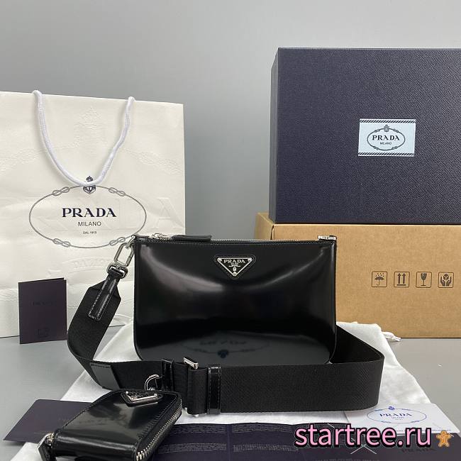 Prada Brushed Leather Shoulder Bag - 2VH129 - 22x14x2.5cm - 1