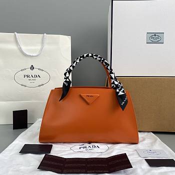 Prada Brushed leather handbag Orange - 1BA327 - 33x18x13.5cm