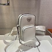 Prada Saffiano White Leather Mini Bag - 1BH183 - 11x17.5x3.5cm - 2