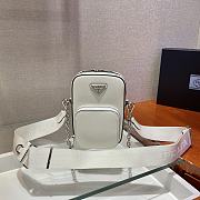 Prada Saffiano White Leather Mini Bag - 1BH183 - 11x17.5x3.5cm - 6