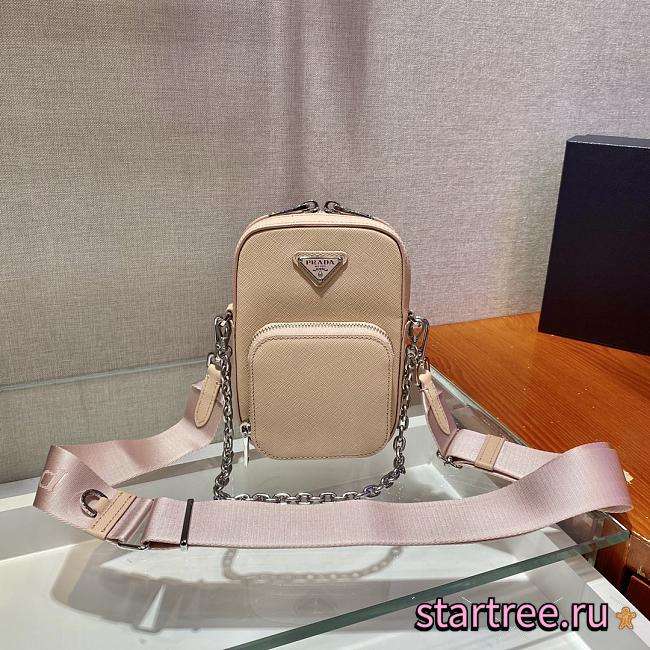 Prada Saffiano Pink Leather Mini Bag - 1BH183 - 11x17.5x3.5cm - 1