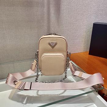 Prada Saffiano Pink Leather Mini Bag - 1BH183 - 11x17.5x3.5cm