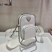 Prada Brushed White Leather Shoulder Bag - 11x17.5x3.5cm - 5
