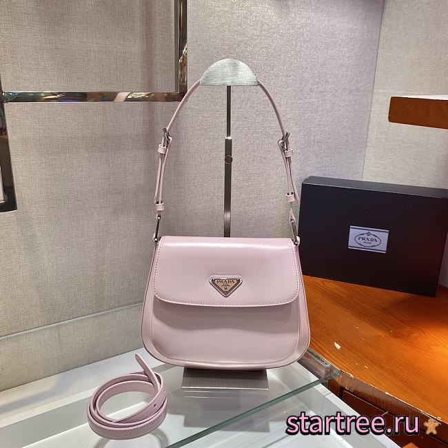 Prada Cleo Brushed PinkLeather Shoulder Bag - 1BD303 - 24x19x6cm - 1