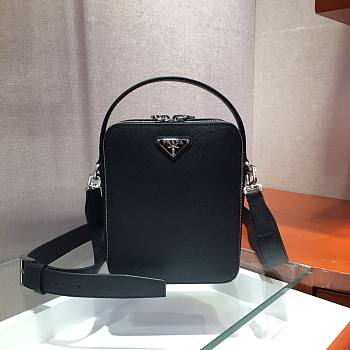 Prada Saffiano Leather Brique Black Bag - 2VH066 - 16x20x6cm