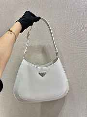 Prada Cleo Brushed White Leather Shoulder Bag - 1BC156 - 30x18.5x4cm - 6