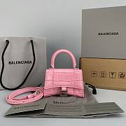 Balenciaga Hourglass Mini Top Handle Pink Bag - 11.5x14x4.5cm - 1