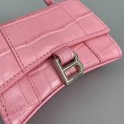 Balenciaga Hourglass Mini Top Handle Pink Bag - 11.5x14x4.5cm - 2