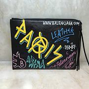 Balenciaga Leather Graffiti Classic Pouch - 30cm - 2