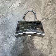 Balenciaga Extra-small Hourglass Top Handle Bag In Silver - 23x10x14cm - 6