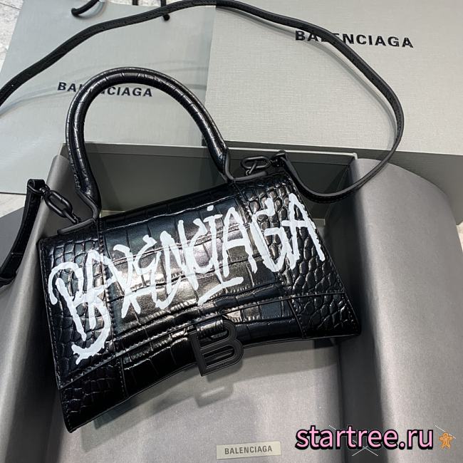 Balenciaga Graffiti Hourglass Crocodile Bag - 23x10x14cm - 1