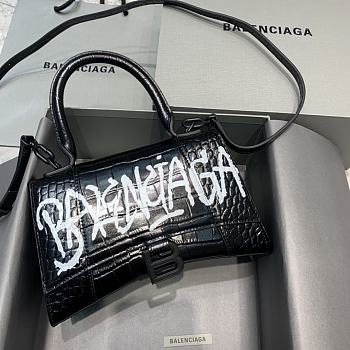 Balenciaga Graffiti Hourglass Crocodile Bag - 23x10x14cm