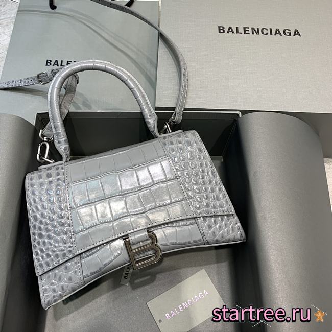 Balenciaga Hourglass Small Top Handle Grey Bag - 23x10x14cm - 1