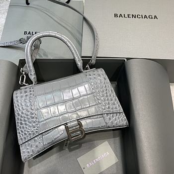 Balenciaga Hourglass Small Top Handle Grey Bag - 23x10x14cm