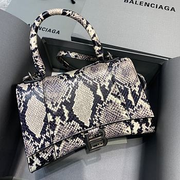 Balenciaga Hourglass Small Top Handle Bag In Black/White - 23x10x14cm