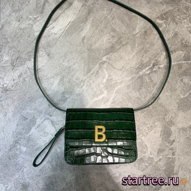 Balenciaga Logo-plaque Mini Green Bag - 18.5x7x14cm - 1