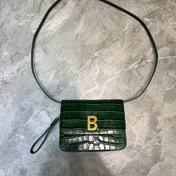 Balenciaga Logo-plaque Mini Green Bag - 18.5x7x14cm