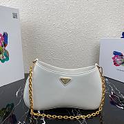 Prada Leather White Chain Hobo Bag- 1BC148 - 25.5x15.5x 4cm - 1