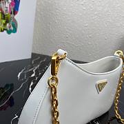 Prada Leather White Chain Hobo Bag- 1BC148 - 25.5x15.5x 4cm - 4