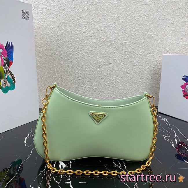 Prada Leather Aqua Chain Hobo Bag- 1BC148 - 25.5x15.5x 4cm - 1