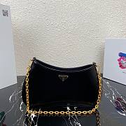 Prada Leather Black Chain Hobo Bag- 1BC148 - 25.5x15.5x 4cm - 1