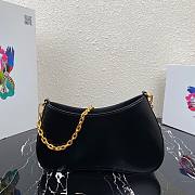 Prada Leather Black Chain Hobo Bag- 1BC148 - 25.5x15.5x 4cm - 4