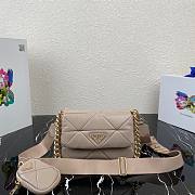 Prada System Nappa Beige Leather Patchwork Bag - 1BD292 - 21x16x7cm - 1