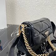Prada System Nappa Black Leather Patchwork Bag - 1BD292 - 21x16x7cm - 2