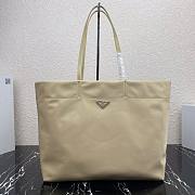 Prada Re-Nylon and Saffiano Beige Leather Tote Bag - 1BG107 - 40x34x16cm - 1