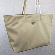 Prada Re-Nylon and Saffiano Beige Leather Tote Bag - 1BG107 - 40x34x16cm - 4