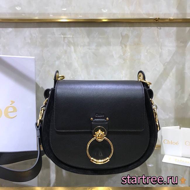 Chloé Small Tess Shoulder Black Bag - CHC18W - 20x18.5x7cm - 1