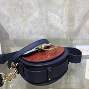 Chloé Tess Small Purse In Embossed Croco blue and brown - CHC19W - 20.5x7.5x16.5cm - 5